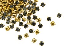 Шатон 5 мм в золоте Black Diamond, 1 шт