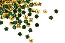 Шатон 5 мм в золоте Emerald, 1 шт