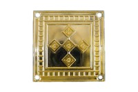 Бляшка пришивная квадратная 4 см золото (5 харах), 1 шт
