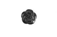 Бусина из натурального камня Цветок агат чёрный d30 мм*12 мм
