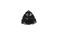 Бусина из натурального камня Цветок агат чёрный d20 мм*4 мм, 3 шт